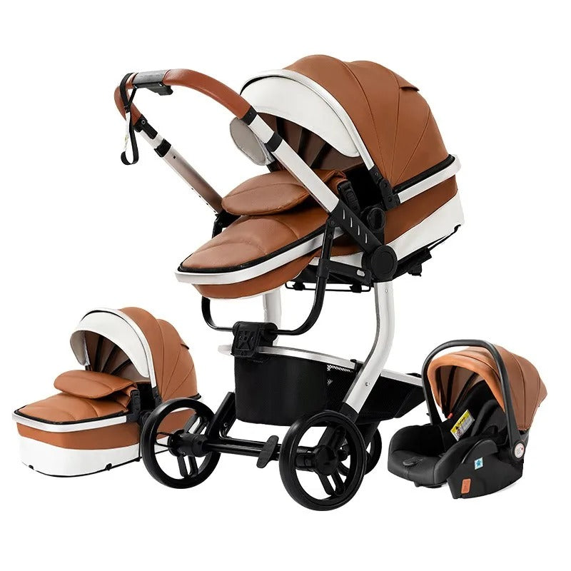 PU 3 in 1 Leather Baby Stroller