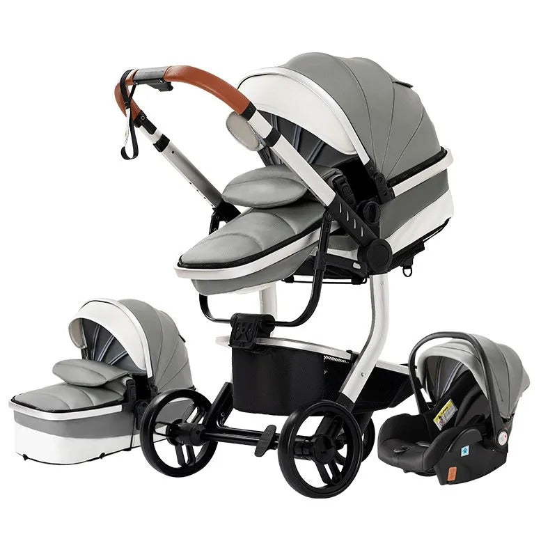 PU 3 in 1 Leather Baby Stroller