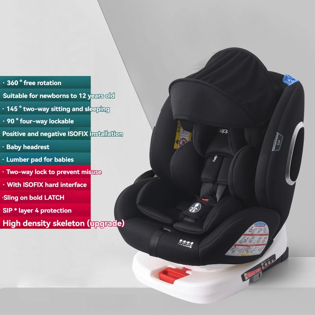 Reclining 360 Safety Seat w/ Sun Shade