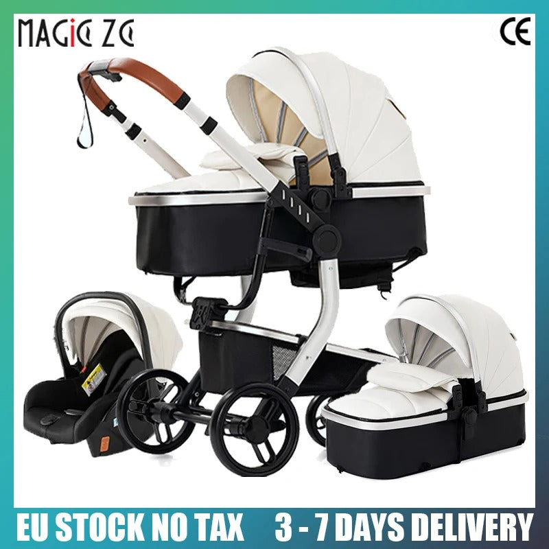 PU 3 in 1 Leather Baby Stroller