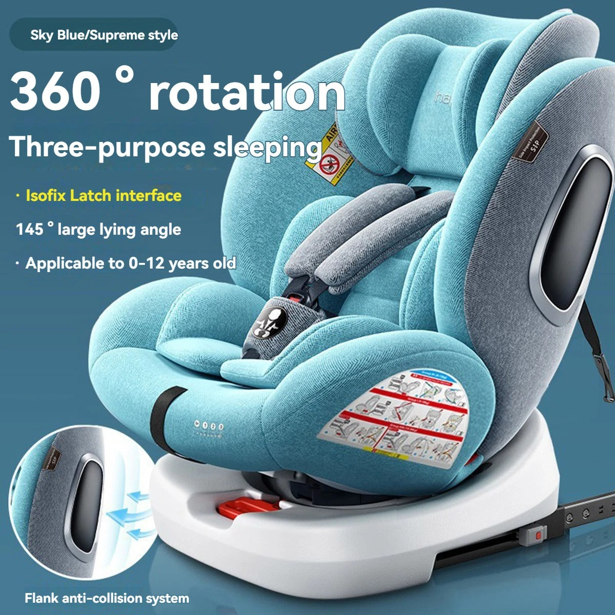 Reclining 360 Safety Seat w/ Sun Shade