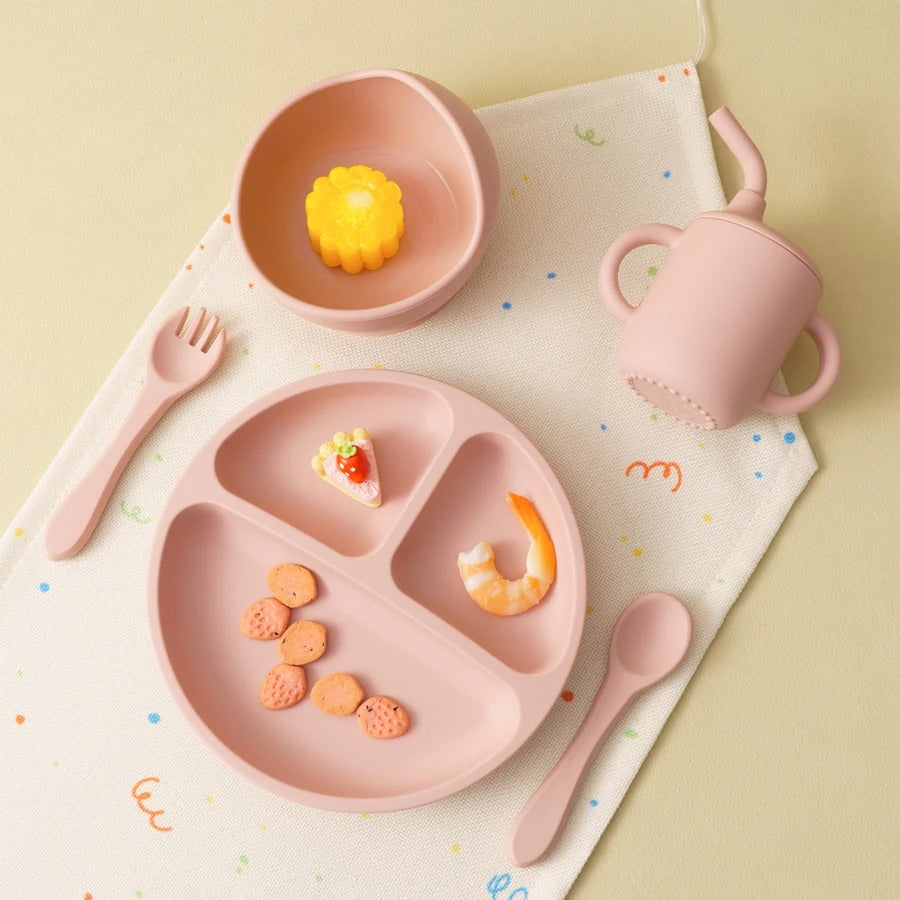 5PCs Baby Training Silicone Dining Set