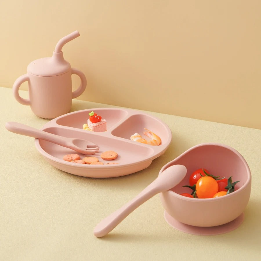 5PCs Baby Training Silicone Dining Set