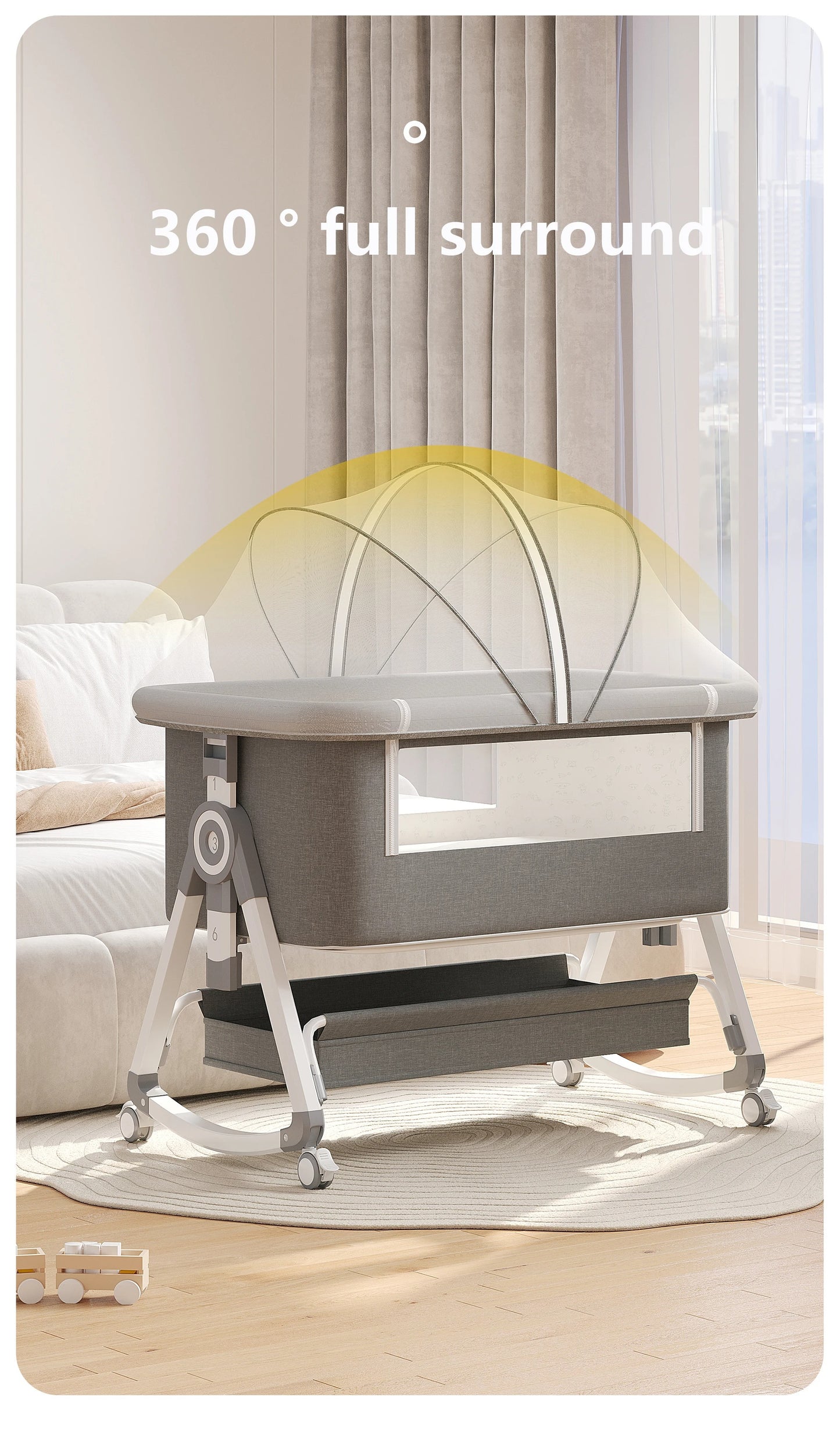3 in 1 Bedside Playpen Crib