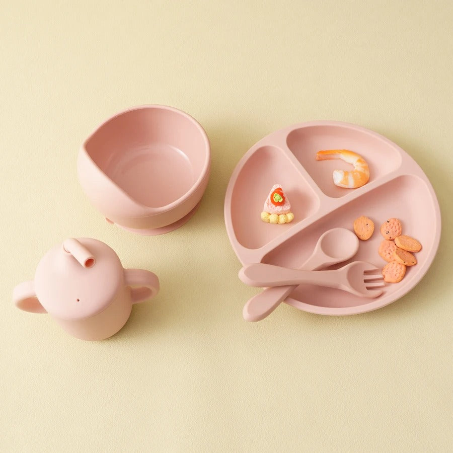 5PCs Baby Training Silicone Dining Set