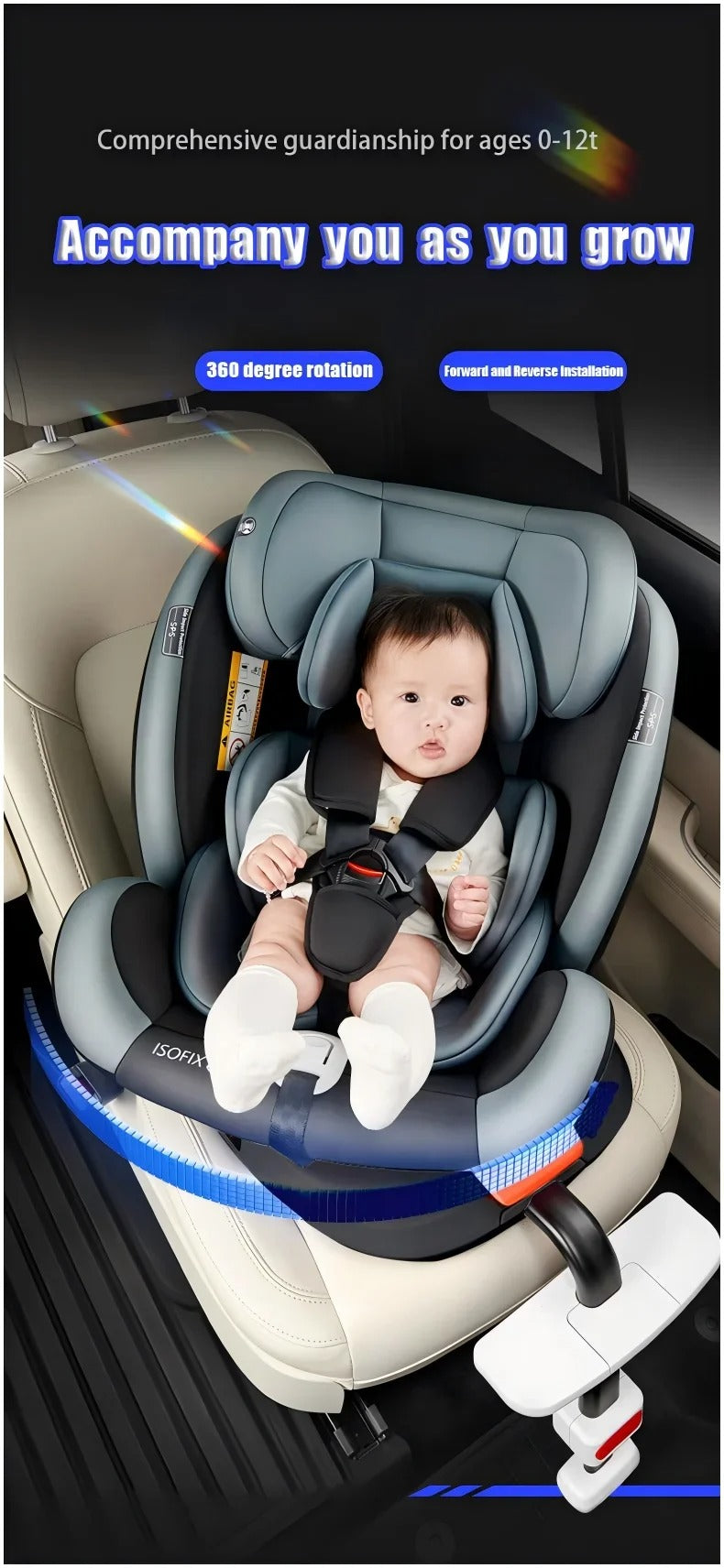 360 Rotating Adjustable Car Seat