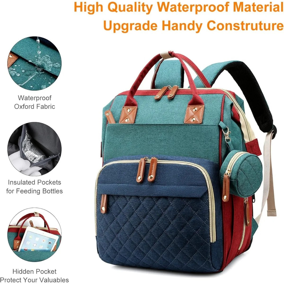 3 in 1 Diaper Bag Changing Station
