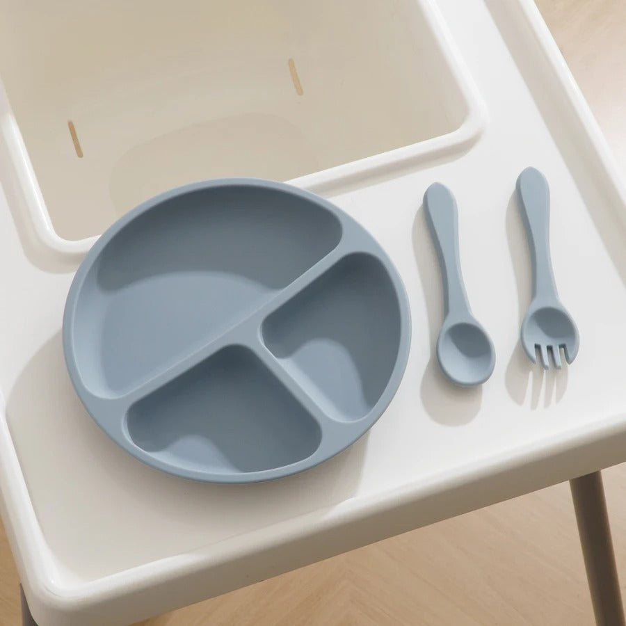 3PCs Baby Training Silicone Dining Set