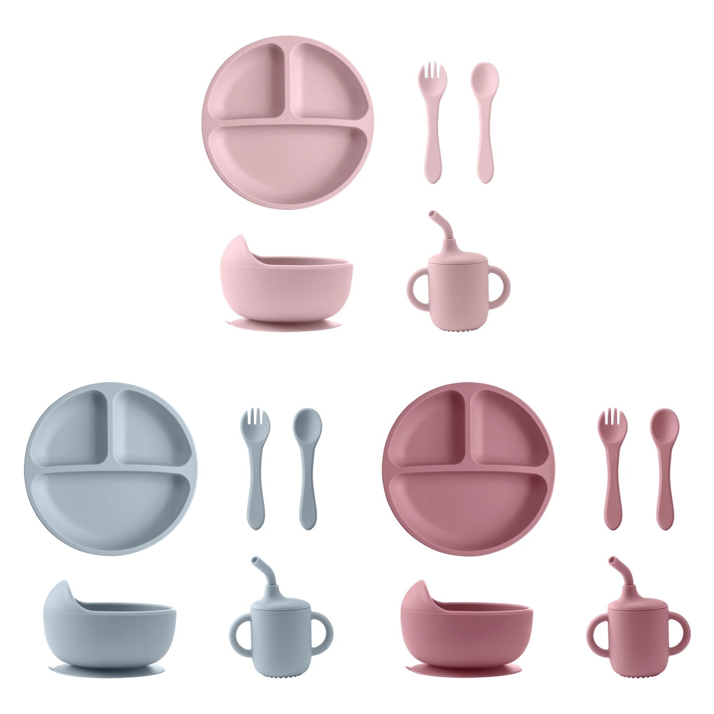 5PCs Baby Training Silicone Dining Set