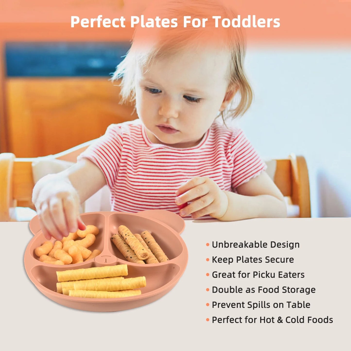 9PCs Baby Training Silicone Dining Set