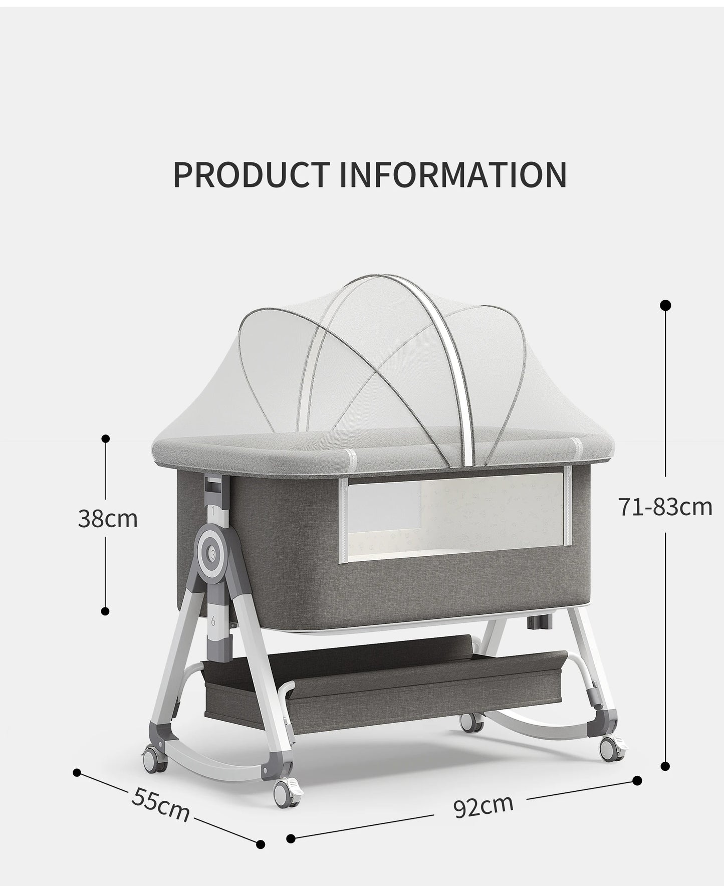 3 in 1 Bedside Playpen Crib