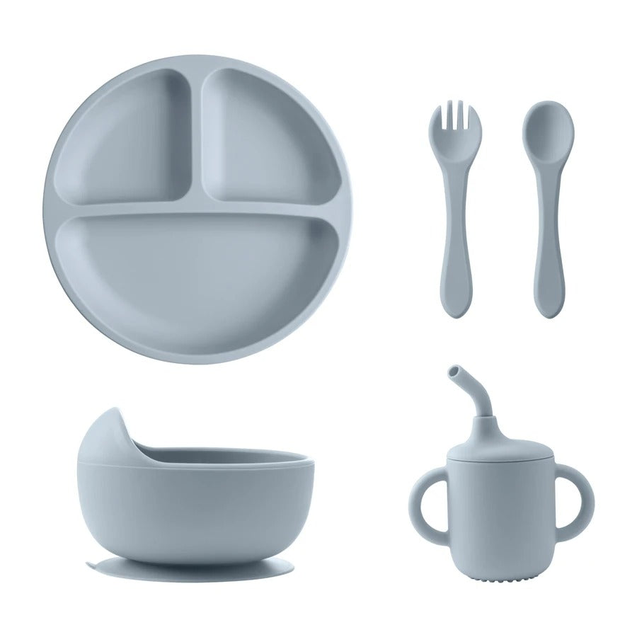 5PCs Baby Training Silicone Dining Set