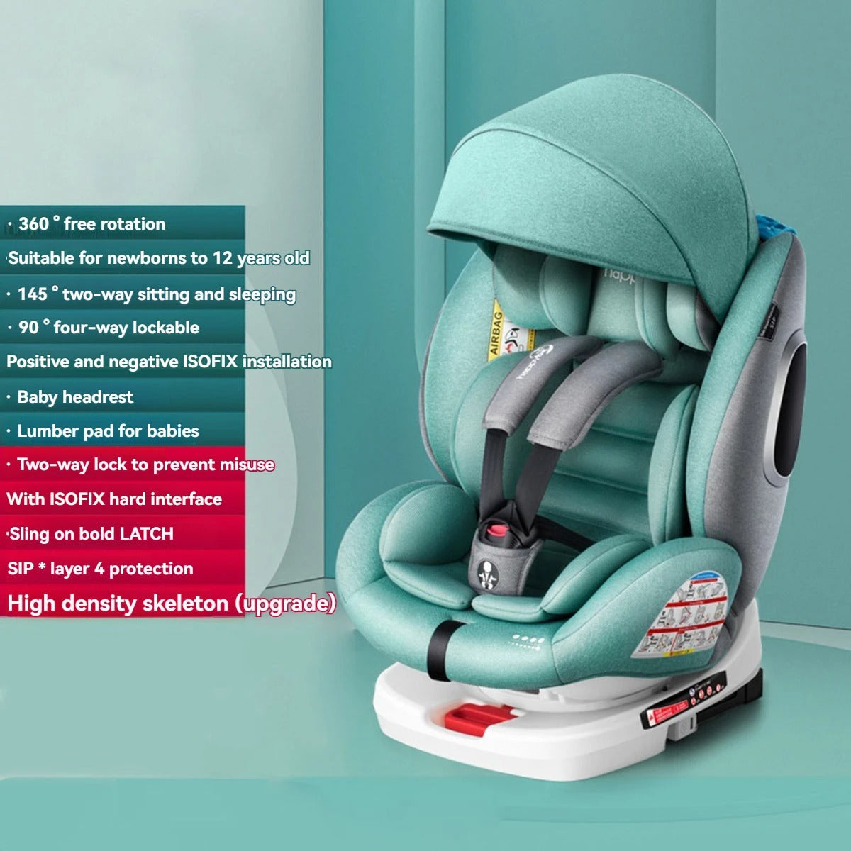 Reclining 360 Safety Seat w/ Sun Shade