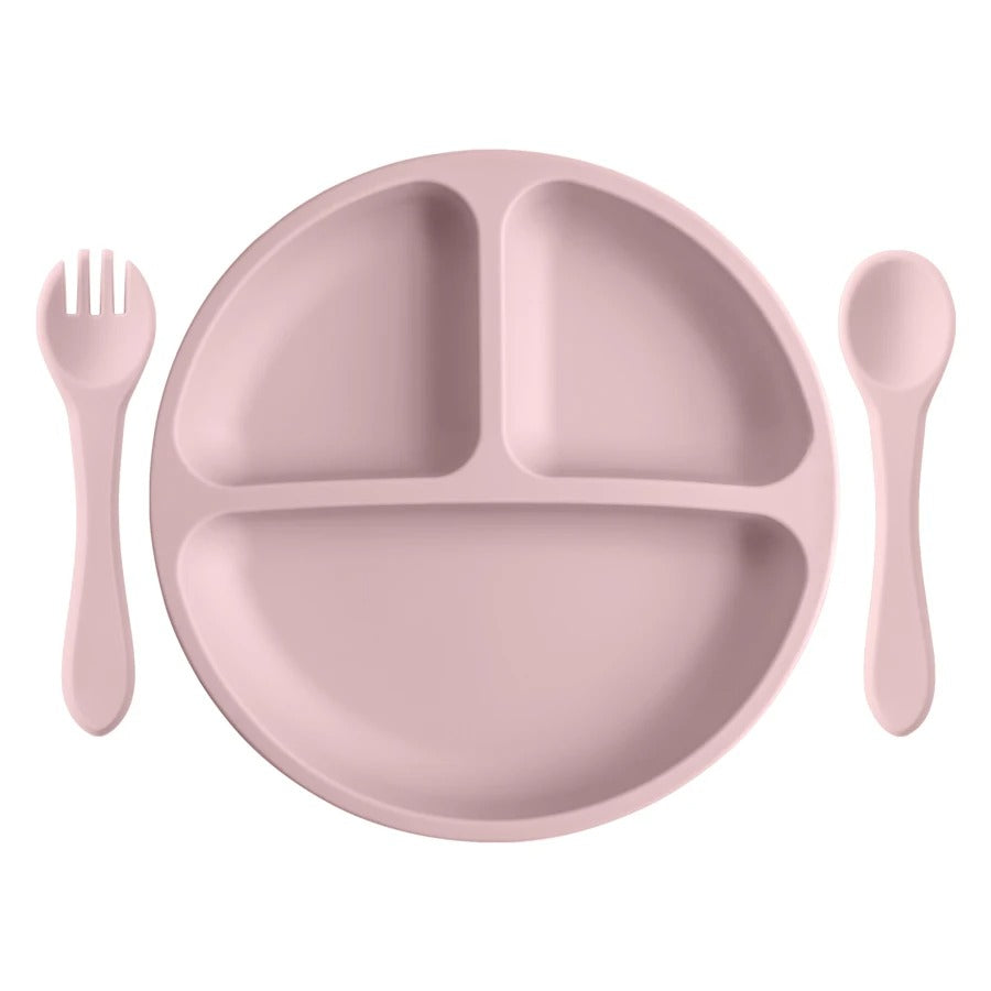 3PCs Baby Training Silicone Dining Set