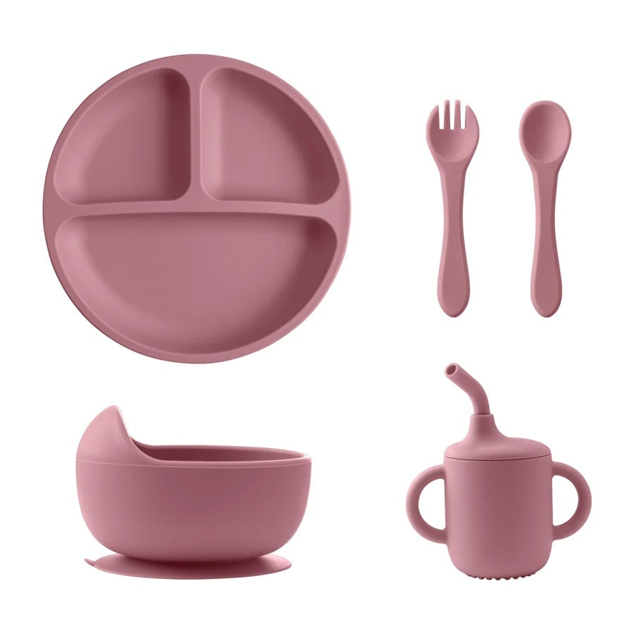 5PCs Baby Training Silicone Dining Set
