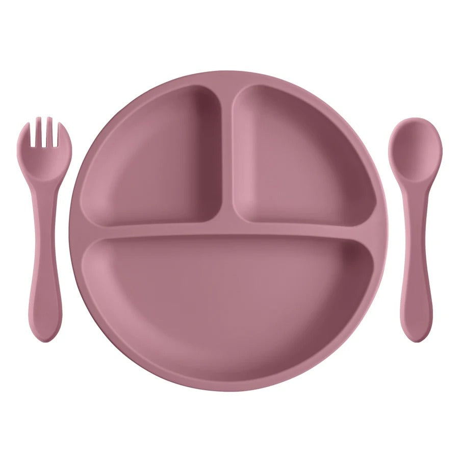 3PCs Baby Training Silicone Dining Set