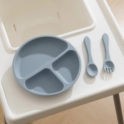 3PCs Baby Training Silicone Dining Set