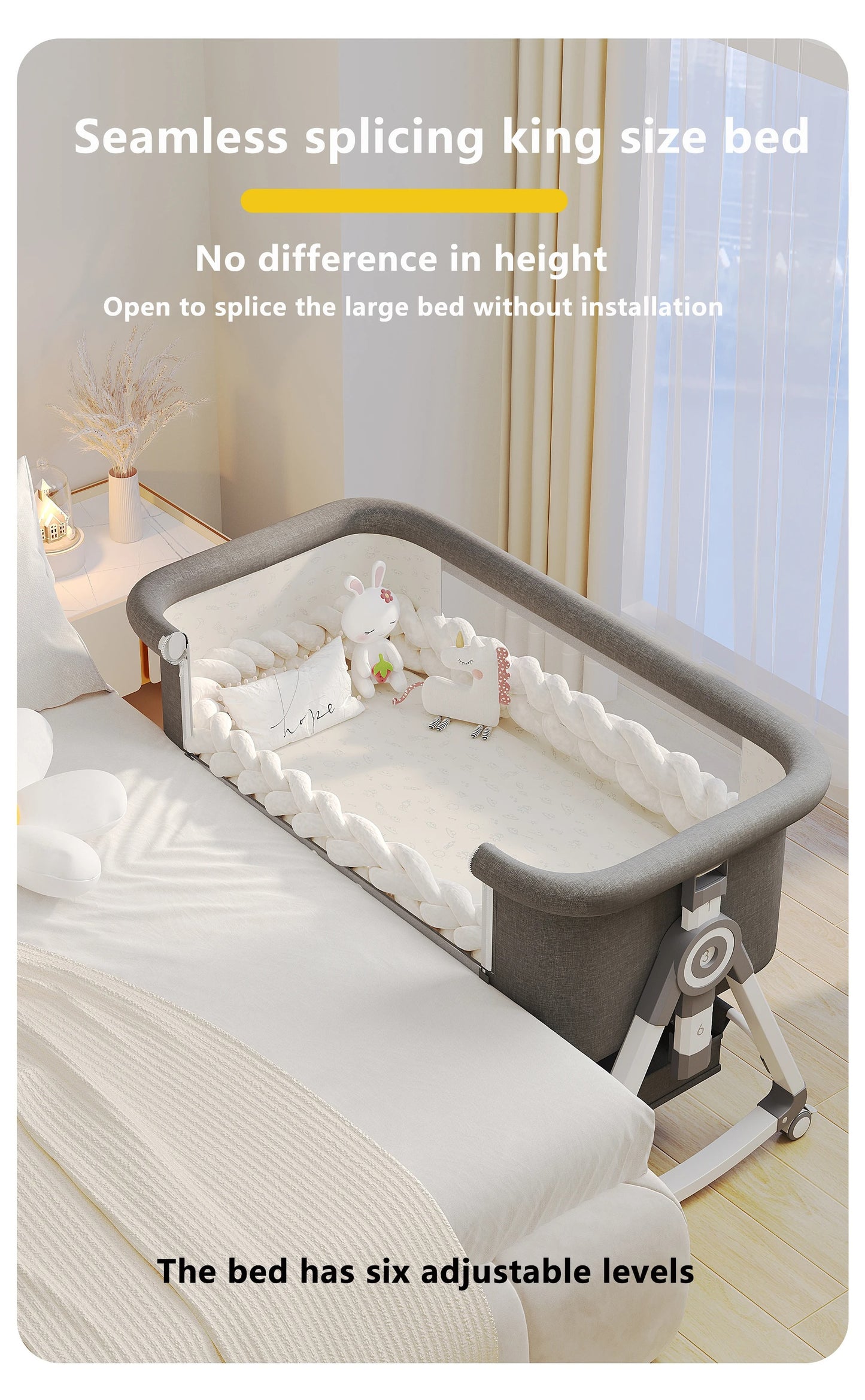 3 in 1 Bedside Playpen Crib