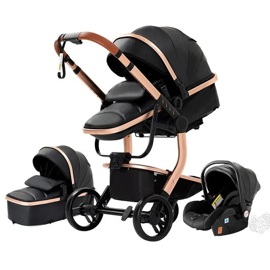 PU 3 in 1 Leather Baby Stroller