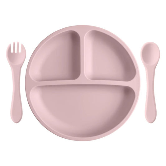 3PCs Baby Training Silicone Dining Set