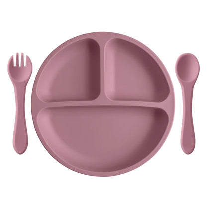 3PCs Baby Training Silicone Dining Set
