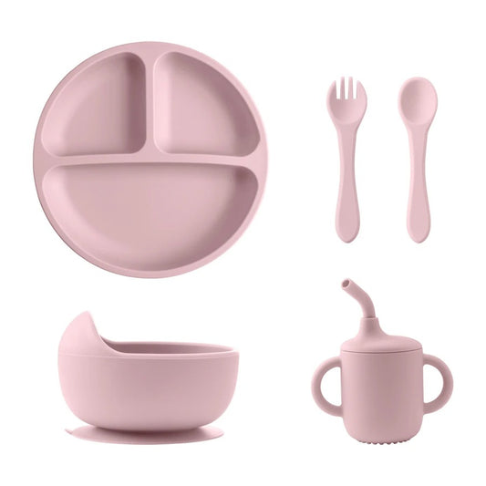 5PCs Baby Training Silicone Dining Set